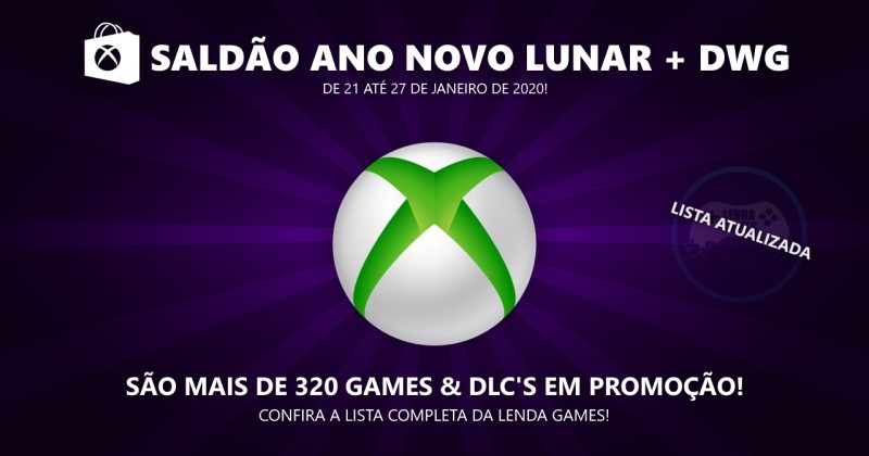 Saldão Ano Novo Lunar + DWG - Até 27 de janeiro de 2020 na Xbox Live!