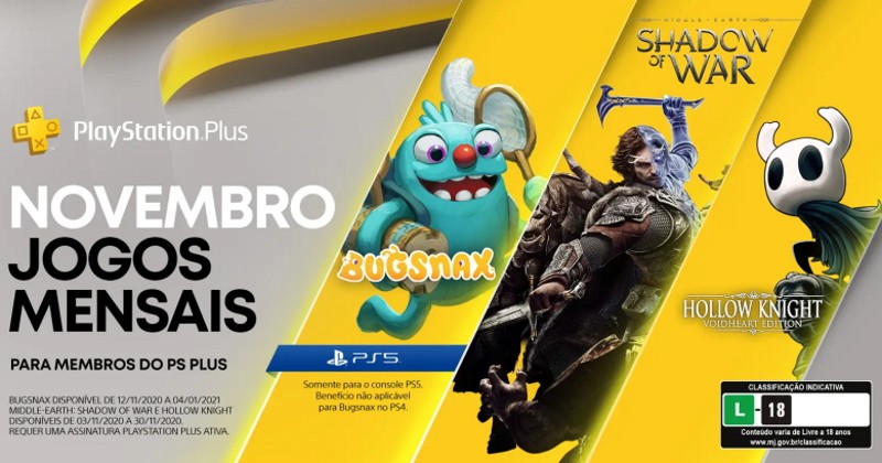 PS Plus) PlayStation Plus: Jogos grátis em novembro de 2020!