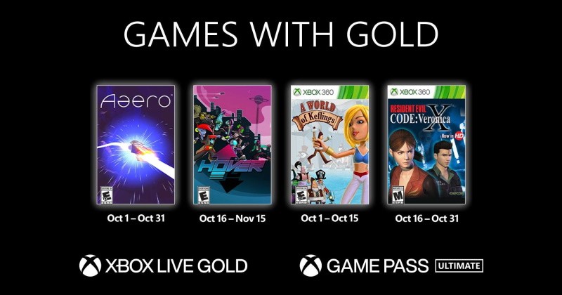 (GwG) Games with Gold: Jogos Grátis - Outubro de 2021 na Xbox Live!